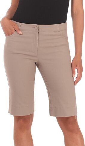 Rekucci Women's Iconic Comfort Stretch 5 Pocket Bermuda Short w/Zipper Closure in Saudi Arabia