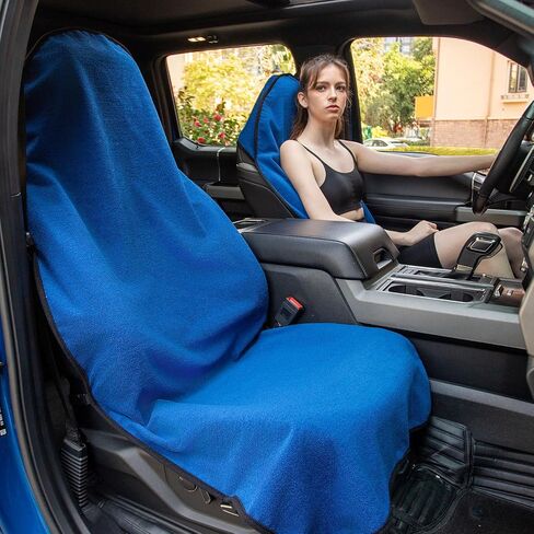 XCAR Beige Sweat Towel Car Seat Covers Set for Gym Running Athletes Fitness Extreme Crossfit Workout Beach Swimming Outdoor Water Sports in Saudi Arabia