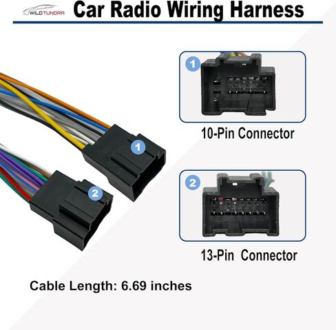 Radio Wiring Harness, Aftermarket Stereo CD Player Receiver Wire Cable Adapter, Compatible with Buick, Cadillac, Che/vrolet, GMC, Hummer, Hyundai, Pontiac, Suzuki in Saudi Arabia