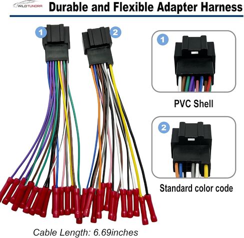 Radio Wiring Harness, Aftermarket Stereo CD Player Receiver Wire Cable Adapter, Compatible with Buick, Cadillac, Che/vrolet, GMC, Hummer, Hyundai, Pontiac, Suzuki in Saudi Arabia