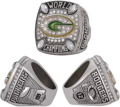 NATIONAL FOOTBALL CHAMPIONSHIP RING 2010 PACKERS，CHAMPIONSHIP RINGS WITH WOOD BOX GIFT FOR CHRISTMAS AND BIRTHDAY in Saudi Arabia