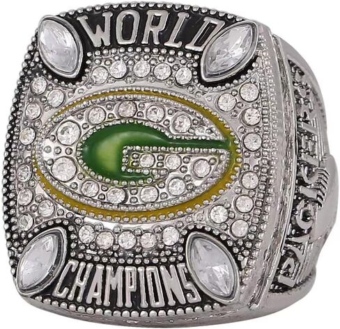 NATIONAL FOOTBALL CHAMPIONSHIP RING 2010 PACKERS，CHAMPIONSHIP RINGS WITH WOOD BOX GIFT FOR CHRISTMAS AND BIRTHDAY in Saudi Arabia