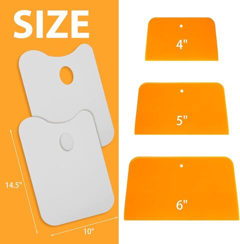 Minatee 2 Pcs 12 x 12 Inch Plastic Body Filler Mixing Board with 3 Pcs Reusable Body Filler Spreaders 4, 5, 6 Inch Plastic Spreaders, Auto Body Tools for Applying Automotive Fillers Putties Glazes in Kuwait