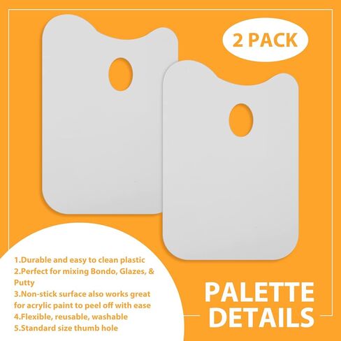 Minatee 2 Pcs 12 x 12 Inch Plastic Body Filler Mixing Board with 3 Pcs Reusable Body Filler Spreaders 4, 5, 6 Inch Plastic Spreaders, Auto Body Tools for Applying Automotive Fillers Putties Glazes in Kuwait