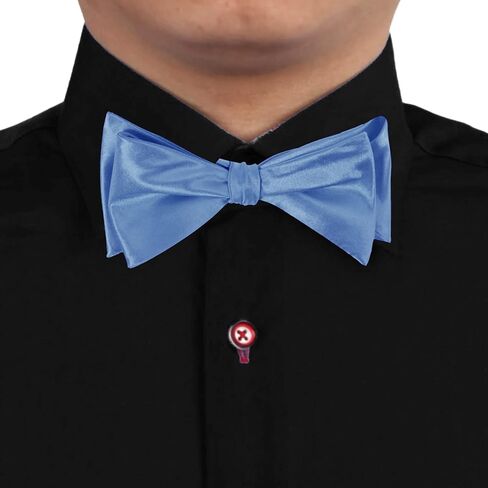 Dan Smith Wedding Solid Bowtie Self Bow Tie Feel Silk Famliy Shirt Self-Tied Bow Tie Pocket-Square Cuff Set in Saudi Arabia