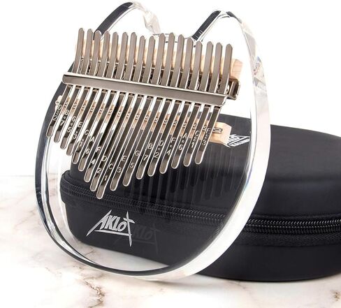 Kalimba, AKLOT Thumb Piano 17 Keys Crystal Finger Piano Rainbow Bear Start Kits with Protective Case Tuning Hammer Study Booklet Cleaning Cloth in Kuwait