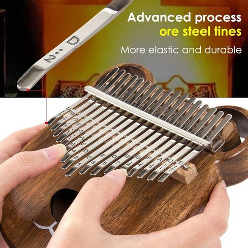 Kalimba, AKLOT Thumb Piano 17 Keys Crystal Finger Piano Rainbow Bear Start Kits with Protective Case Tuning Hammer Study Booklet Cleaning Cloth in Kuwait
