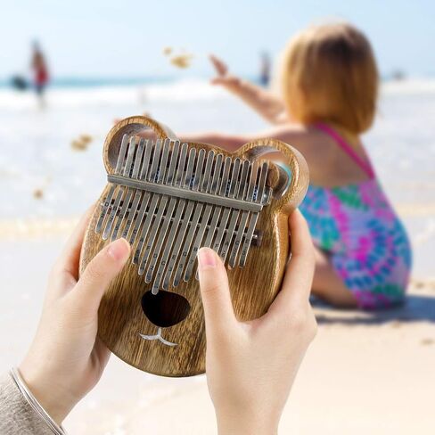 Kalimba, AKLOT Thumb Piano 17 Keys Crystal Finger Piano Rainbow Bear Start Kits with Protective Case Tuning Hammer Study Booklet Cleaning Cloth in Kuwait