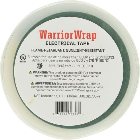 WarriorWrap Premium 3/4 in. x 66 ft. 7 mil Vinyl Electrical Tape, Green in Saudi Arabia