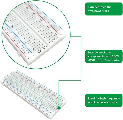 طقم 5 قطع من ألواح التجارب 830 نقطة، لوحات تجارب بدون لحام نموذج لوحة PCB لدرع Arduino Proto (مجموعة من 5) in Kuwait