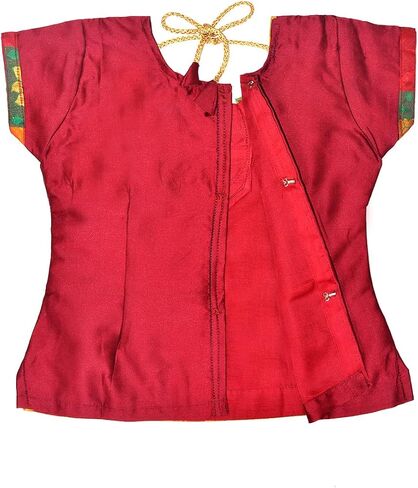 Chandrakala Lehanga Pattu Pavadai For Girls Kids South Indian Dress-6-12 Months, Maroon Multicolour (KL113MAR1) in Saudi Arabia