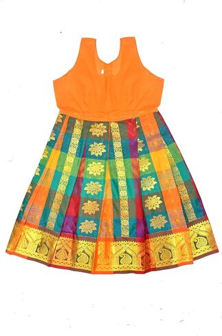 Chandrakala Lehanga Pattu Pavadai For Girls Kids South Indian Dress-6-12 Months, Maroon Multicolour (KL113MAR1) in Saudi Arabia
