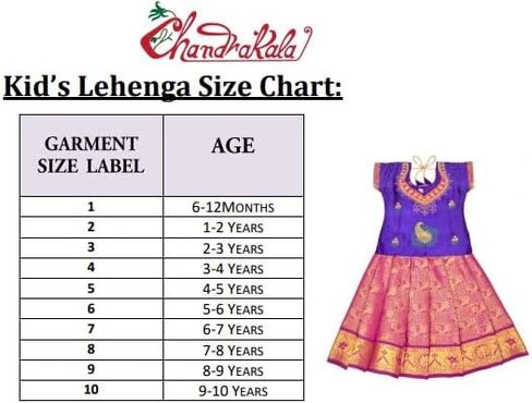 Chandrakala Lehanga Pattu Pavadai For Girls Kids South Indian Dress-6-12 Months, Maroon Multicolour (KL113MAR1) in Saudi Arabia
