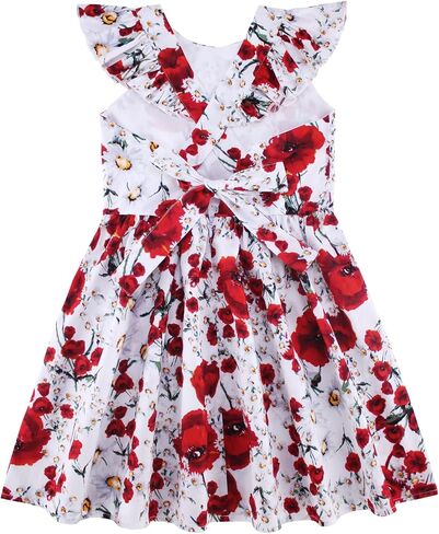 PrinceSasa Floral Cotton Kids Girl Dresses Summer Girls Clothes,1HPDA35,5-6 Years(130) in Saudi Arabia