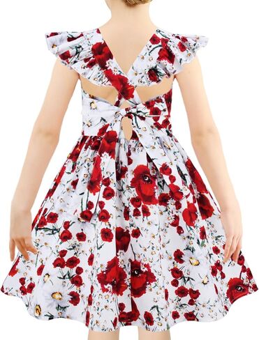 PrinceSasa Floral Cotton Kids Girl Dresses Summer Girls Clothes,1HPDA35,5-6 Years(130) in Saudi Arabia