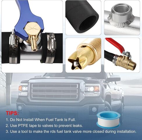 طقم تثبيت خزان الوقود المساعد 11025 طقم تركيب الديزل مناسب لخزان الوقود الإضافي الذي يعمل بالوقود الإضافي Ford Dodge Chevy GMC والموديلات الأحدث مع خط تعبئة 1 1/2 بوصة in Kuwait