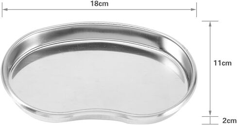 Stainless Steel Kidney Tray 7, Kidney Shaped Emesis Basin Reusable Metal Kidney Dish, 7 Inch Basin Emesis Bowl Round Edges Surgical Utility for Soiled Dressings and Medical Waste in Saudi Arabia