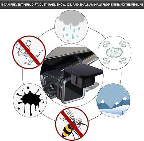 2 بوصة غطاء وصلة المقطورة غطاء الأنبوب غطاء التوصيل المطاط يناسب 2 "أجهزة الاستقبال فئة 3 4 5 متوافق مع تويوتا فورد جيب شيفروليه نيسان دودج رام بورش مرسيدس بولاريس رينجر ATV بولاريس in Kuwait