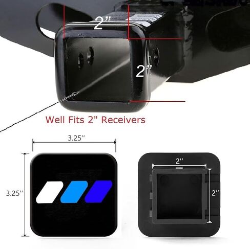 2 Inch Trailer Hitch Tube Cover Plug Cap Fit for Dodge Car Accessories, Rubber Receiver Tube Hitch Plug, 2 Red in Saudi Arabia