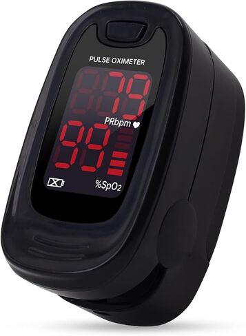 CONTEC CMS50M Pulse Oximeter Fingertip Blood Oxygen Saturation Monitor SpO2 and PR Bar Graph Blood Oxygen, Neck/Wrist Cord LED Display, Black in Saudi Arabia