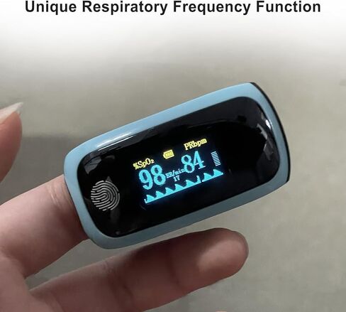 مقياس التأكسج النبضي القابل لإعادة الشحن، مقياس التأكسج النبضي مع الجهاز التنفسي، مراقب معدل التنفس، أجهزة مراقبة معدل التنفس، مقياس التأكسج النبضي للاستخدام في الطيران الرياضي فقط (أخضر) in Kuwait