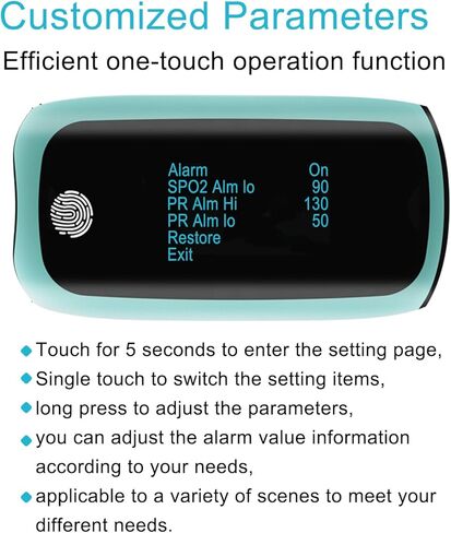 مقياس التأكسج النبضي القابل لإعادة الشحن، مقياس التأكسج النبضي مع الجهاز التنفسي، مراقب معدل التنفس، أجهزة مراقبة معدل التنفس، مقياس التأكسج النبضي للاستخدام في الطيران الرياضي فقط (أخضر) in Kuwait