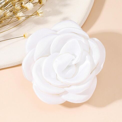 Elegant Satin Fabric Rose Flower Brooches Pins for Women Dainty Silk Camellia Flower Brooches Lapel Pins Colorful Flower Brooches Pin for Women Wedding Party Prom Dress Jewerly 2024 in Saudi Arabia