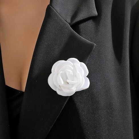 Elegant Satin Fabric Rose Flower Brooches Pins for Women Dainty Silk Camellia Flower Brooches Lapel Pins Colorful Flower Brooches Pin for Women Wedding Party Prom Dress Jewerly 2024 in Saudi Arabia