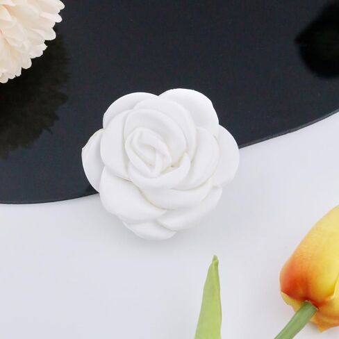 Elegant Satin Fabric Rose Flower Brooches Pins for Women Dainty Silk Camellia Flower Brooches Lapel Pins Colorful Flower Brooches Pin for Women Wedding Party Prom Dress Jewerly 2024 in Saudi Arabia