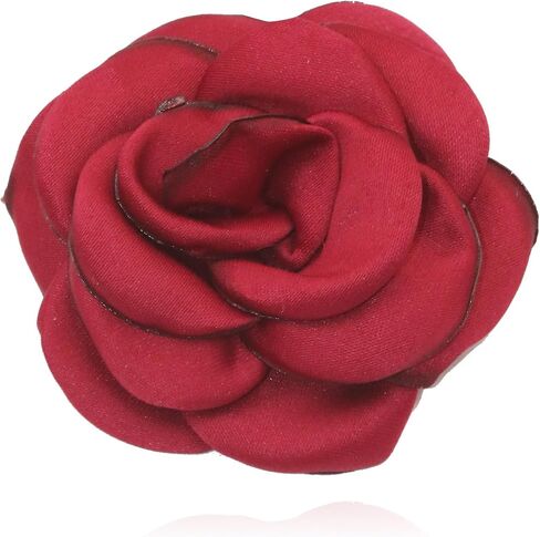 Elegant Satin Fabric Rose Flower Brooches Pins for Women Dainty Silk Camellia Flower Brooches Lapel Pins Colorful Flower Brooches Pin for Women Wedding Party Prom Dress Jewerly 2024 in Saudi Arabia
