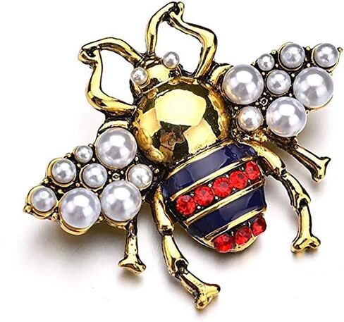 2 حزمة حجر الراين لؤلؤة النحل بروش دبابيس عسل النحل قلادة / بروش الأزياء كريستال دبابيس الحشرات in Kuwait