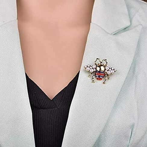 2 حزمة حجر الراين لؤلؤة النحل بروش دبابيس عسل النحل قلادة / بروش الأزياء كريستال دبابيس الحشرات in Kuwait