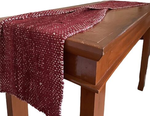 Voice of source unique handmade table runner handwoven me naturally dyed (Red 2) in Saudi Arabia