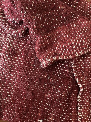 Voice of source unique handmade table runner handwoven me naturally dyed (Red 2) in Saudi Arabia