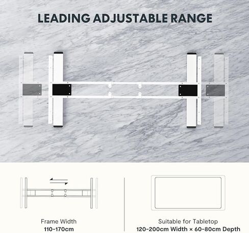 SANODESK محرك مزدوج 3 مراحل كهربائي قابل للتعديل إطار مكتب قائم عالي التحمل 275 رطل للمكتب المنزلي (الإطار الأسود فقط) in Kuwait