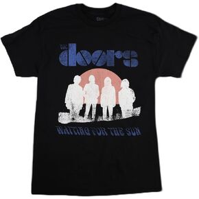 تي شيرت The Doors الرسمي للبالغين من الجنسين في انتظار الشمس، أسود in Kuwait