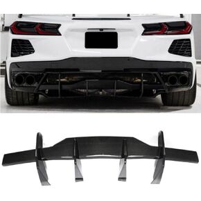 for C8 Rear Bumper Diffuser 1Pcs for Chevy Corvette C8 Stingray Z51 2020-2025 STG 3 Add-On Rear Lower Bumper Lip Diffuser Spoiler (Carbon Fiber Print) in Kuwait