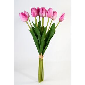 Artificial Tulips Real Touch 10PCS – 19.7" Large PU Faux Brownie Tulips Flowers, Lifelike Fake Tulip Stems for Home Table Centerpiece, Garden Party Décor, Artificial Easter Stems (Light Pink) in Saudi Arabia