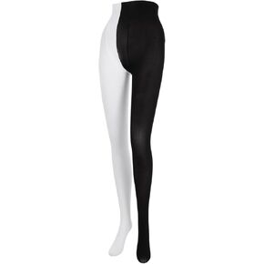 TENDYCOCO Two-Color Stockings for Women - Black and White Leggings Opaque Tights for Halloween Costume Dance and Daily Wear in Kuwait