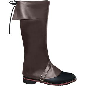 أغطية أحذية القراصنة ملحقات زي عصر النهضة في العصور الوسطى، غطاء أحذية Steampunk Vikingbrown من جلد البولي يوريثان عالي الركبة من Renfaire لحفلات الهالوين in Kuwait