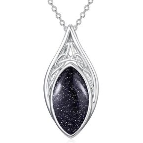 YYB Teardrop Celtic Necklaces for Women Filigree Gemstone Pendant Necklace Fine Jewelry Christmas Valentine Mothers Day Birthday Gifts for Women Her Wife in Saudi Arabia