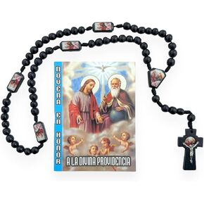 GCK Novena en Honor a La Divina Providencia con Rosario Negro de Madera Holy Trinity Prayer Book with Brown Wood Rosary 2 Pc Set, Black in Kuwait
