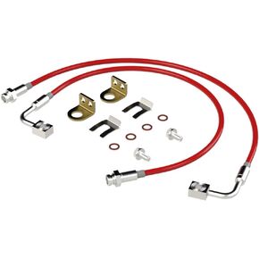 خطوط فرامل بديلة من Metalcloak، زوج 26.5 بوصة، متوافق مع JK Wrangler (2007-2018)، طول إضافي للرفع، تصميم متين، معتمد من DOT، سهل التركيب باللون الأحمر in Kuwait