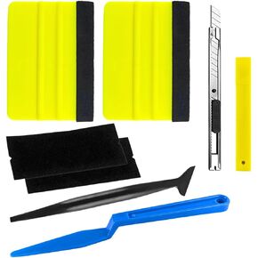 Car Window Tint Kit, 17PCS Vehicle Vinyl Wrap Tool Kit with 2PCS Felt Squeegee and Felt Replacement, Automotive Glass Protective Film Wrapping Installation Set, Universal Fit in Kuwait
