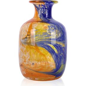 Hand-Blown Glass vase, Colorful Decorative vase, Modern Glass Art Piece, Perfect for Centerpiece Display in Living Rooms, Dining Tables, Offices, bathrooms, Coffee Tables, or entryway Decor. in Saudi Arabia
