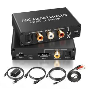 avedio links 4K HDMI Audio Extractor Splitter، 1080P HDMI إلى HDMI Audio Converter + Toslink SPDIF البصري + L/R صوت تناظري ستيريو، محول صوت HDMI لعصا النار، مشغل بلو راي (4K 30 هرتز أخضر) in Kuwait
