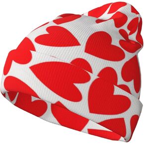 قبعة صغيرة مترهلة على شكل قلب أحمر لعيد الحب للرجال والنساء في الشتاء قبعة تخزين سميكة دافئة in Kuwait