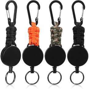 حبل سلسلة مفاتيح قابل للسحب من NUOBESTY مع سلك تلسكوبي عالي التحمل وحلقة تسلق آمنة للشارة للتنزه في الهواء الطلق والاستخدام اليومي حلقة مفاتيح حبل قابلة للتمدد in Kuwait