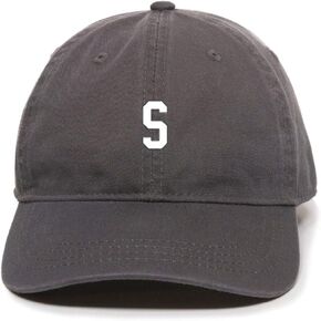 DSGN By DNA S Initial Letter Baseball Cap Embroidered Cotton Adjustable Dad Hat in Kuwait