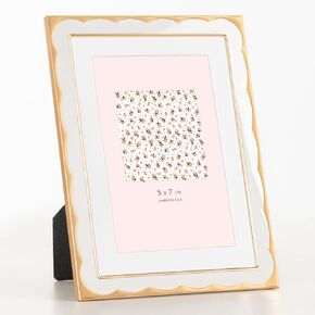 إطارات صور من المينا مقاس 4 × 6 من Marsmiles مع حافة معدنية ذهبية مصممة بشكل متموج، إطار صور من الزجاج المقسى مع ظهر مخملي لسطح الطاولة والعرض على الحائط عموديًا أو أفقيًا، المكتب المنزلي، البحرية in Kuwait